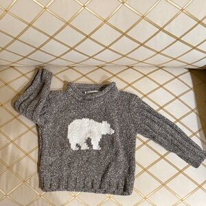 Cozy Gray Sweater with White Accents